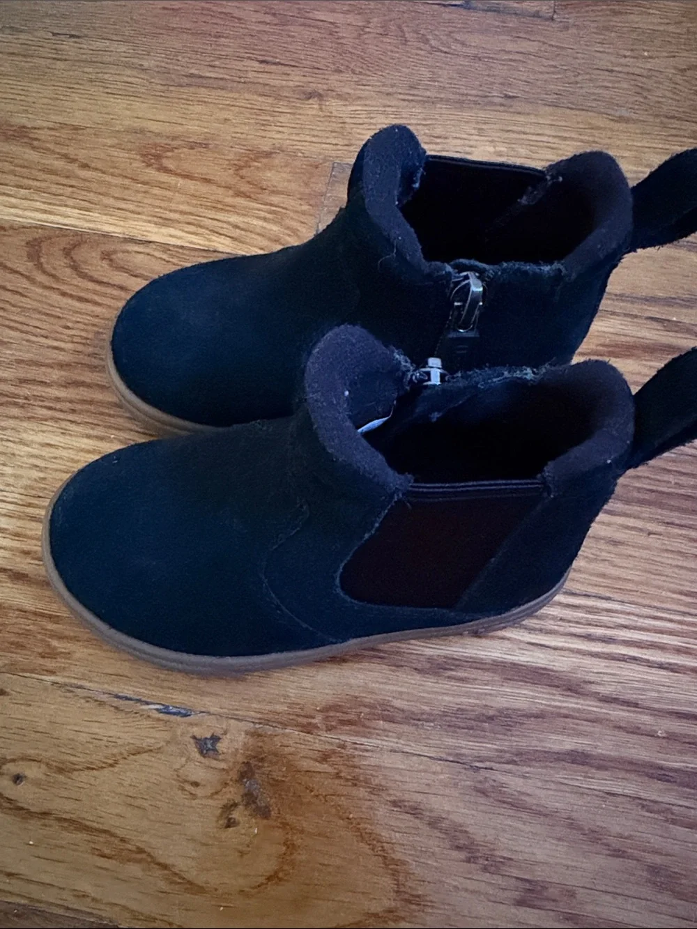 Kids Black Suede Slip-On Shoes Ugg